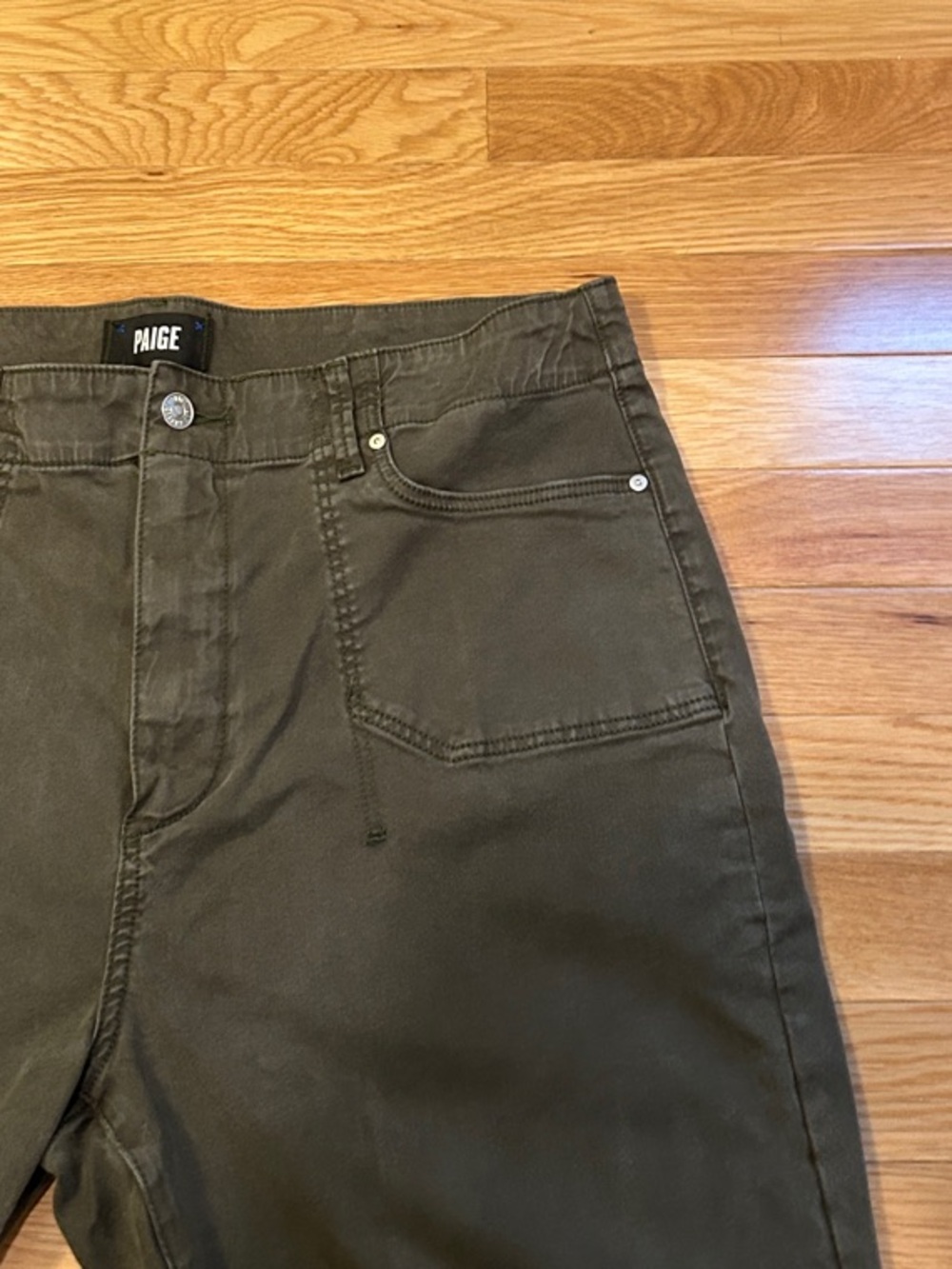 PAIGE Olive Straight Leg Pants